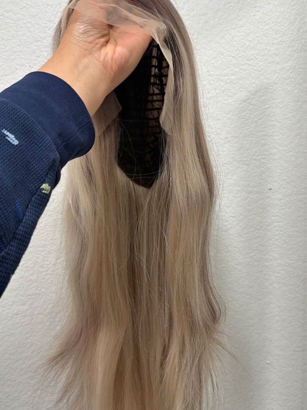 Lace Front Long Women's Wig - Ash Blonde